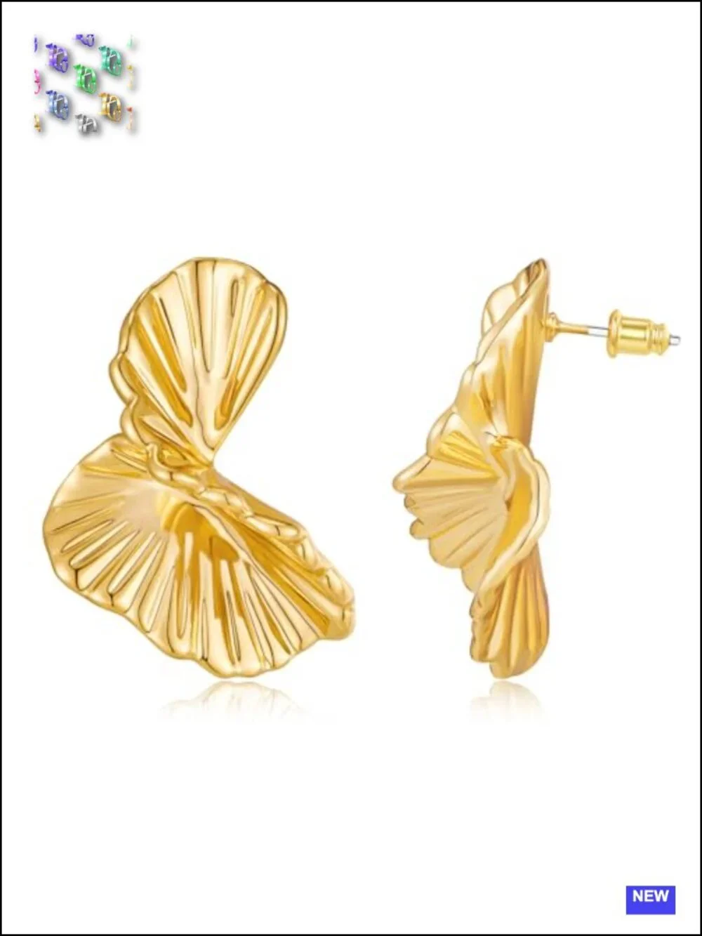 Gold Statement Flower Dangle Earrings Women Trendy Boho